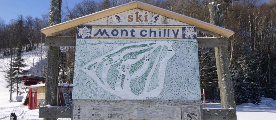 Ski Mont Chilly trail map sign